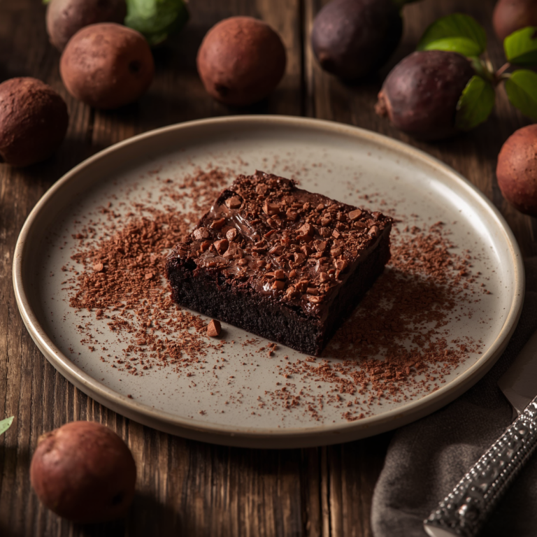 brownie de feijoa preto e cacau